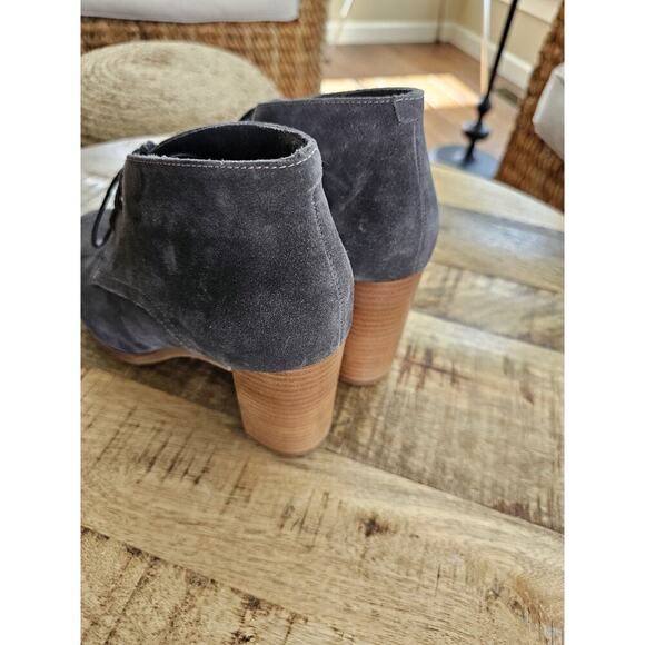 Johnston & Murphy Ankle Boots Women's Grey Suede Heels Size 8.5 Lace Up Boho - Picture 6 of 11